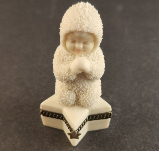 Dept 56 Snowbabies Bisque Hinged Box Sweet Dreams 68868 Retired Figurine 3"