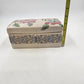 Embossed Ceramic Jewelry Box Macau Hand Painted Pink Blue Floral Design 8"x4"x4"