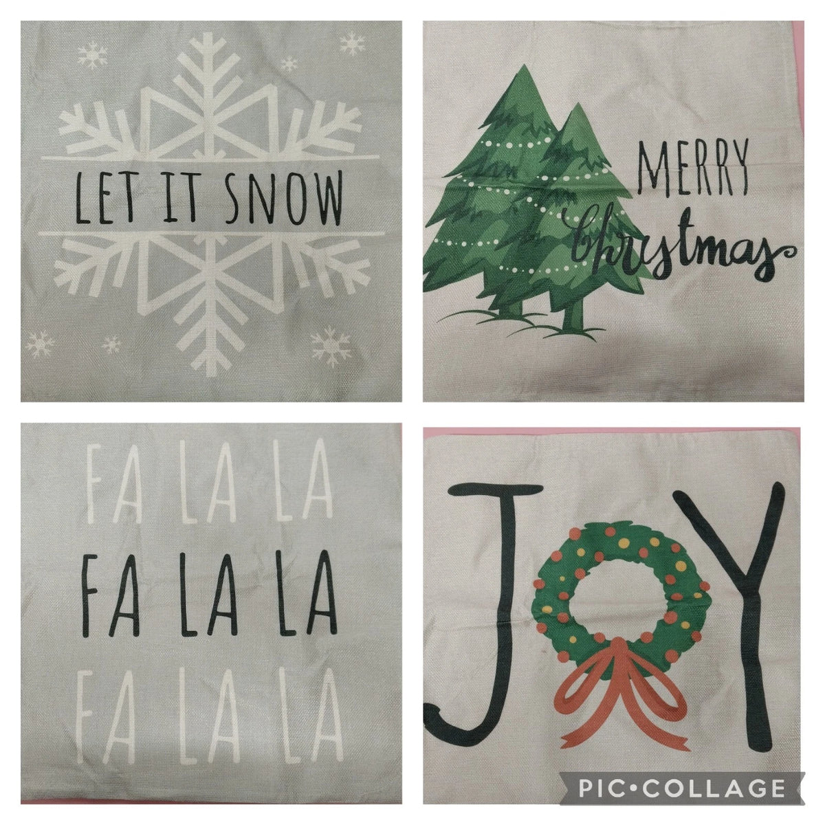 4 piece Christmas pillow covers 18 inch festive holiday cushion covers