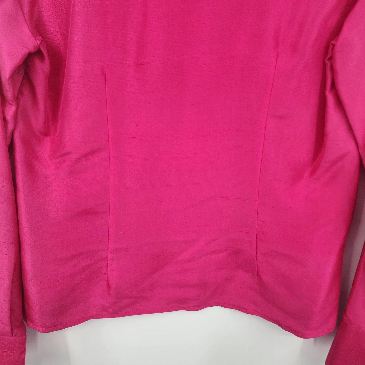 Robbie Bee Silk Blouse Women Small Pink Button Up Long Sleeve Shirt China
