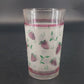 Berney-Bond Floral Glass Tumblers Set 8 Sunflower Rose Magnolia Grape 10oz Vtg