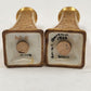 Stouffer Germany Metal Gold Daisy Table Salt & Pepper Shaker 4.5" Corked Antique