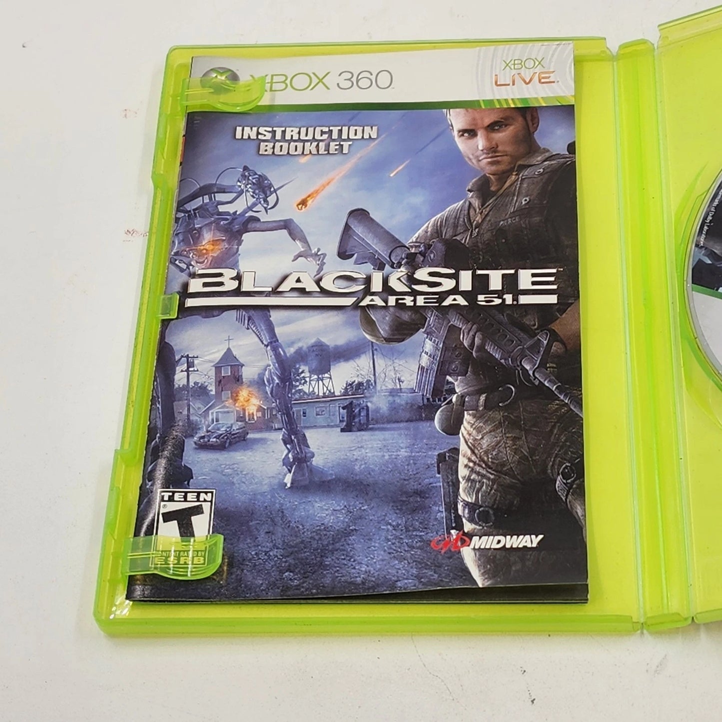 BlackSite Area 51 Xbox 360 2007 Video Game Midway Studios FPS Sci-Fi Shooter