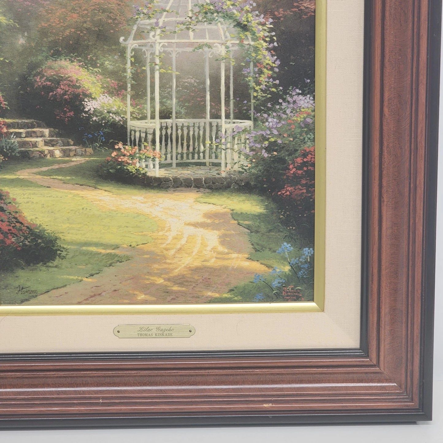 Thomas Kinkade Lilac Gazebo Limited Edit Canvas 12x16 Hand Highlighted 259/2950