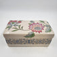 Embossed Ceramic Jewelry Box Macau Hand Painted Pink Blue Floral Design 8"x4"x4"