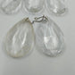 Set of 5 Almond Shaped Prisms Clear Crystal Glass 1.5" with Wire Connectors Vtg