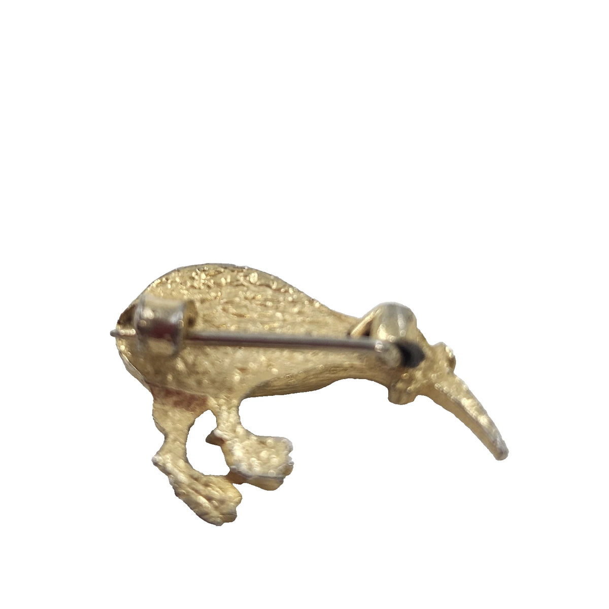 New Zealand Paua Abalone Shell Kiwi Bird Brooch Pin Gold Tone 1" Vintage Jewelry