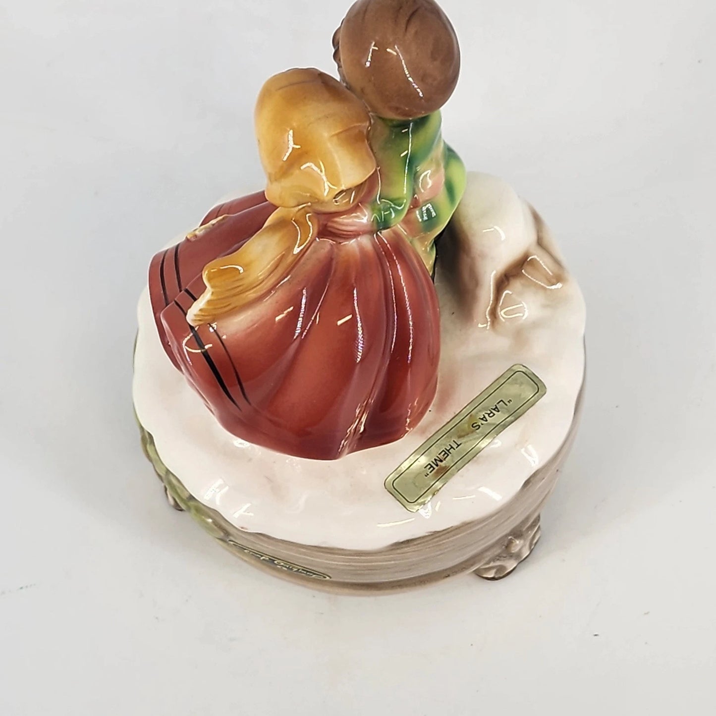 Josef Originals Music Box Figurine Lara's Theme Young Couple Bird Plays Vintage