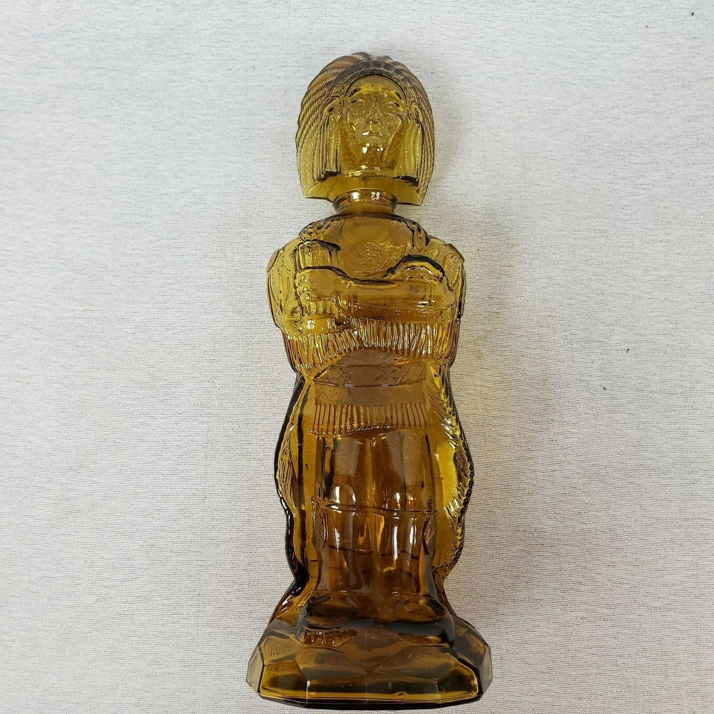 Vintage 1974 Cigar Store Indian Glass Liquor Decanter Bottle Tobacco Statue JSNY