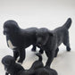 Black Labrador Dog Family Figurines 5 Pc Set 2 Large Dogs 3 Puppies Decor