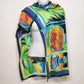 Geometric Silk Blend Square Scarf 34" Abstract Colorful Print Roll Edge