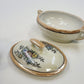 Japan Porcelain Covered Vegetable Bowl Hand Painted Floral Orange Luster 5.25"