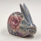 Ethan Allen Home Collection Ceramic Bunny Rabbit Figurine Pink Blue Floral 6"x3"