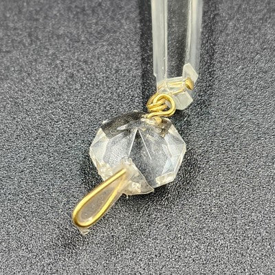 4 Icicle Spear Crystal Faceted Glass Prisms 3" L & Octagon Accent Wire Connector
