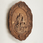 Germany Neuschwanstein Castle Vintage Hand Carved Wood Resin Wall Plate 9.5 "