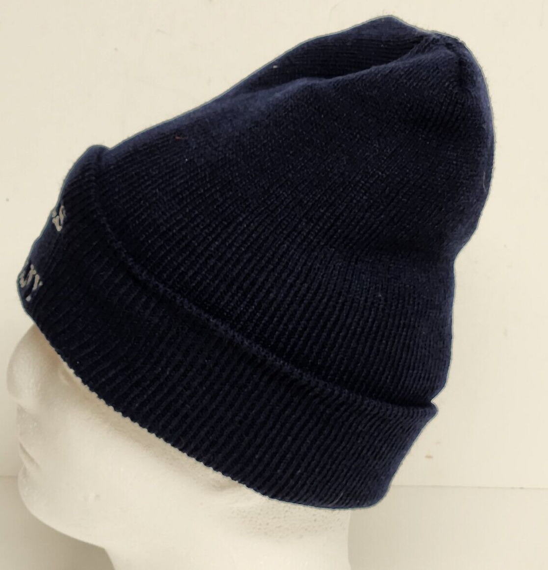 Thomas Glass Company Embroidered Navy Blue Beanie Stocking Cap Vintage