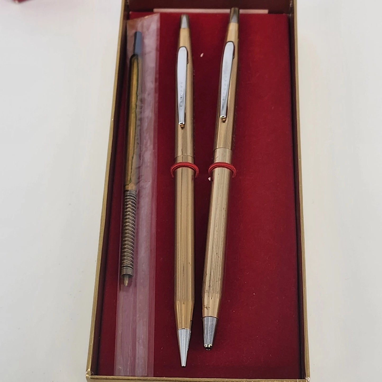 Avon President’s Club Bradley Astropoint Pen & Pencil Set Gold Tone with Box