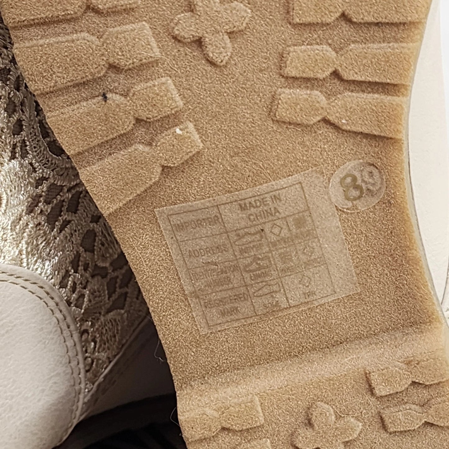 Anna Clayton Ankle Boots Beige Crochet Lace Up Zip Back Women’s 8 with Box