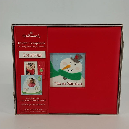 Hallmark Christmas Tis the Season Instant Scrapbook 20 Pages 6" x 6" Red New