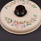 International Heartland Saucepan Lid 9"OD Enamelware Pot Cover Floral Black Knob