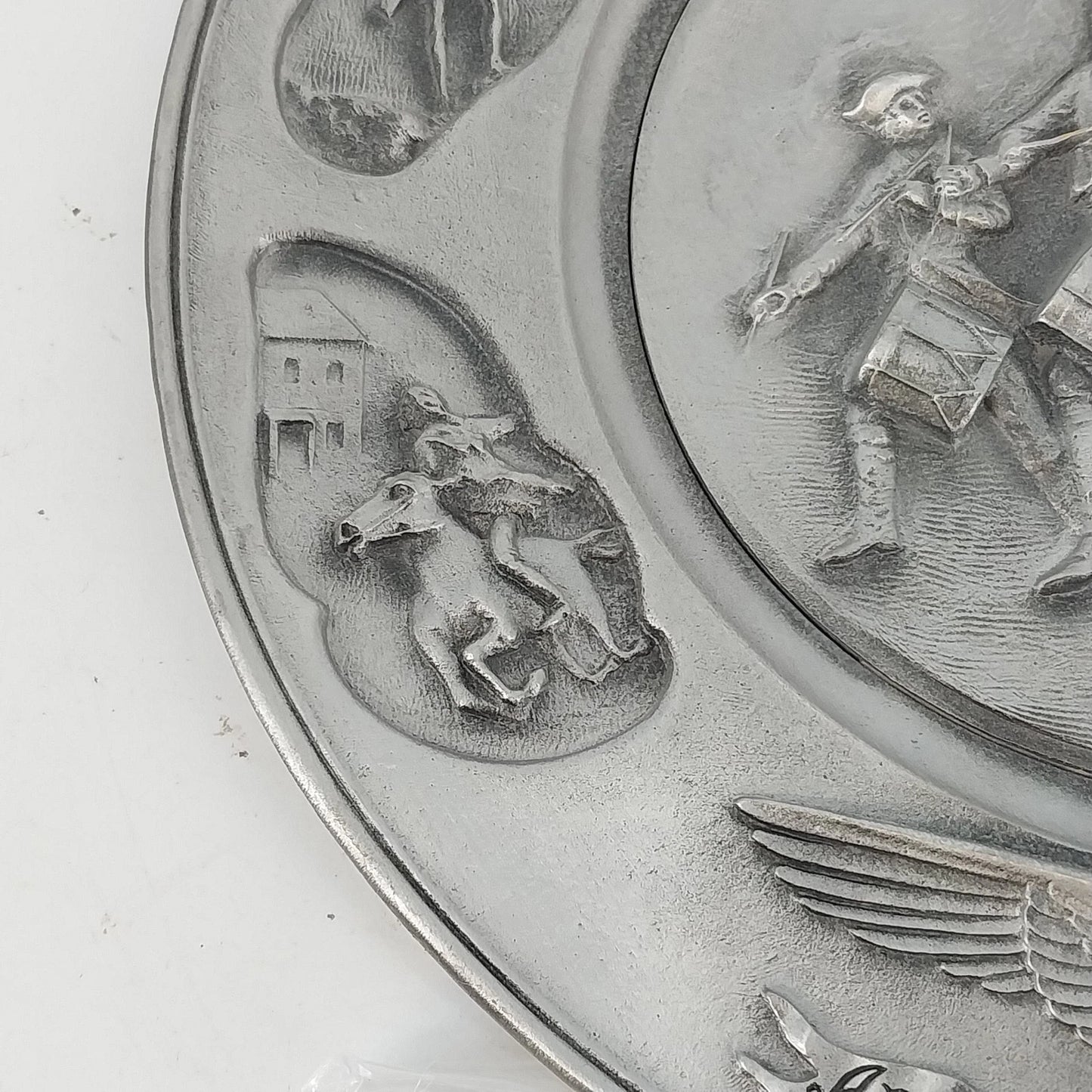 Hudson Pewter Spirit of ’76 Bicentennial Pewter Plate 9" Independence Day 1776