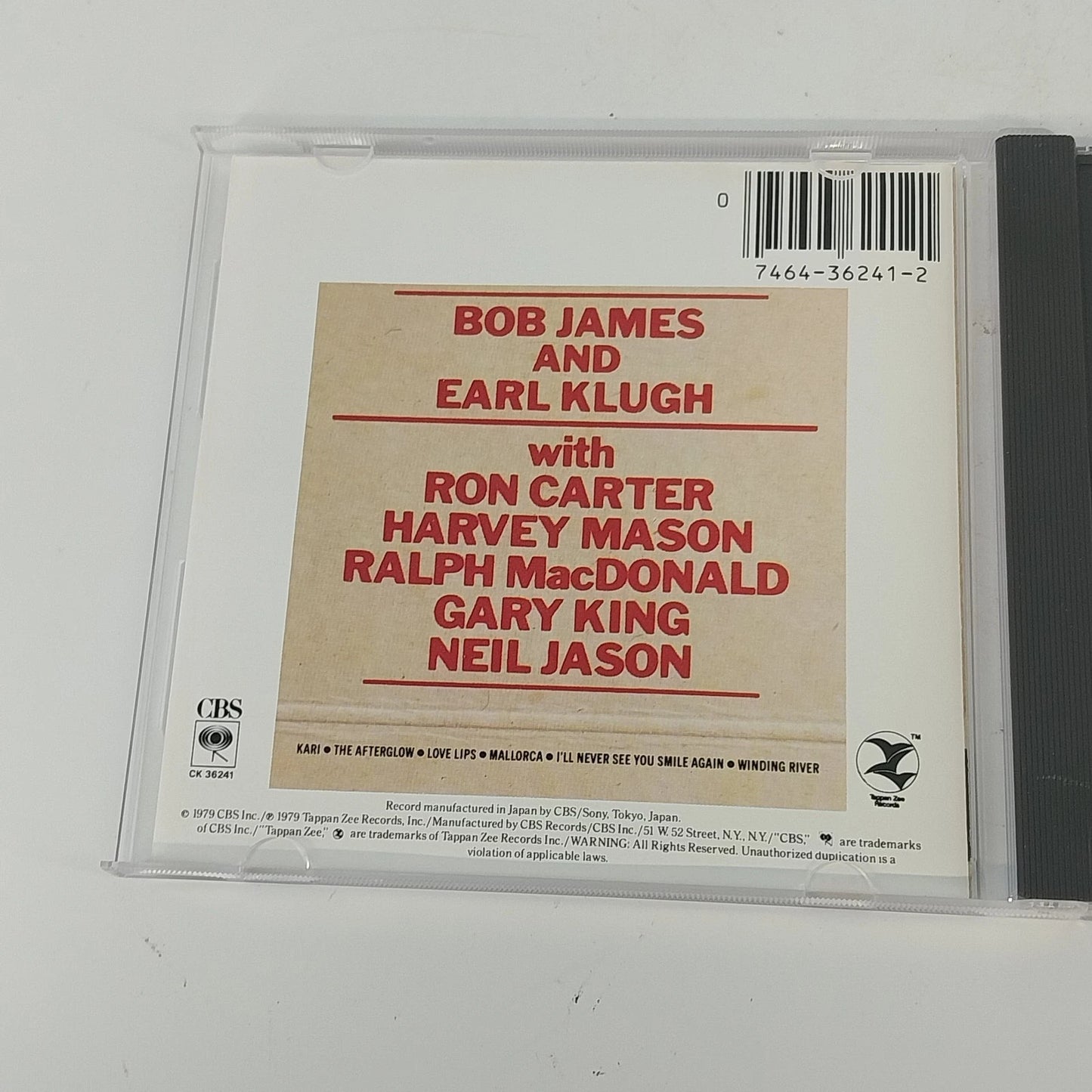 Bob James & Earl Klugh One On One CD Tappan Zee CBS Jazz Fusion 1979 Vintage