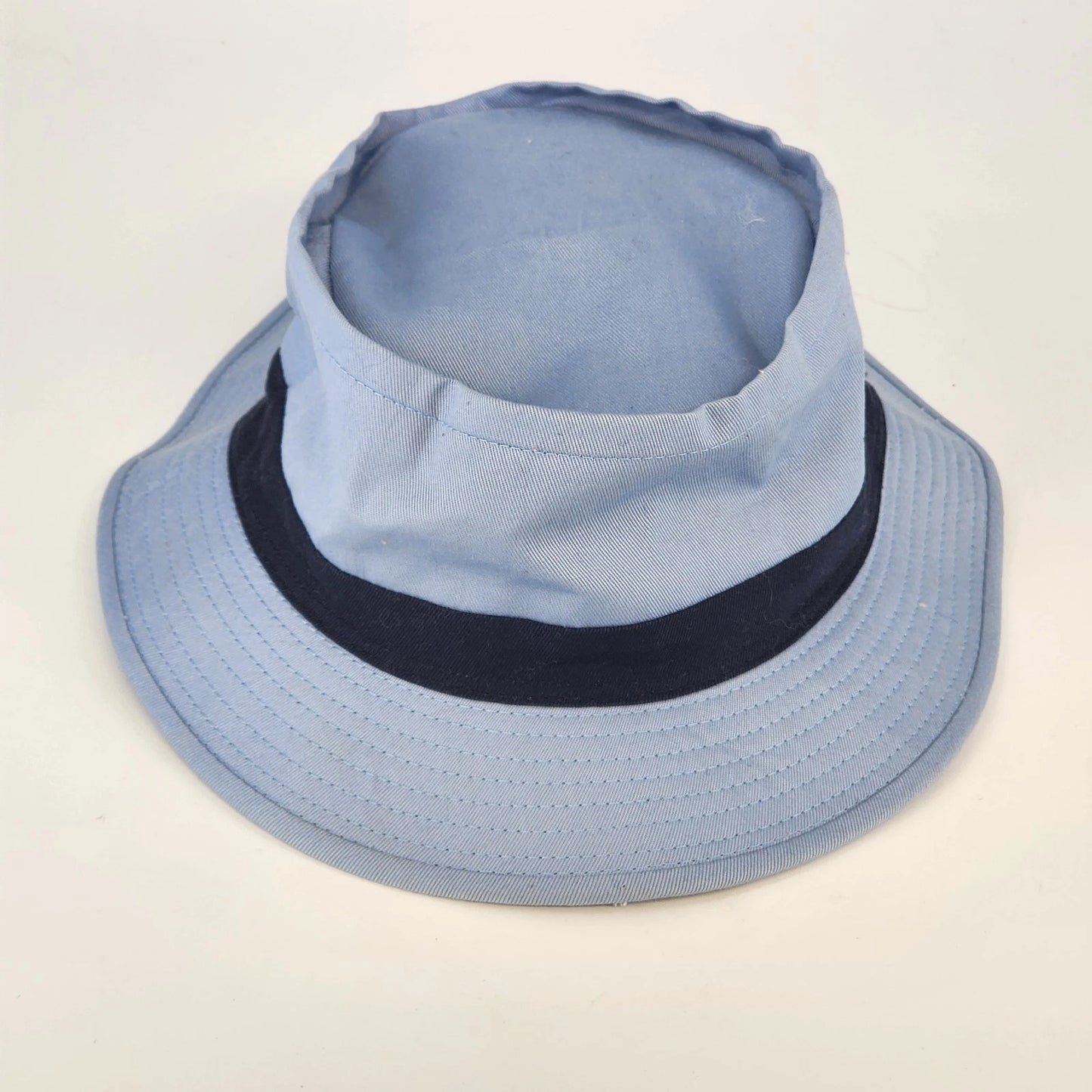 The Cap 2-Tone Cotton Twill Bucket Hat Light Blue Navy Hat Band S-M Summer Cap