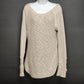 Ruff Hewn Cotton Polyester Tan Long Sleeve Women's Large Boatneck Pullover Vtg