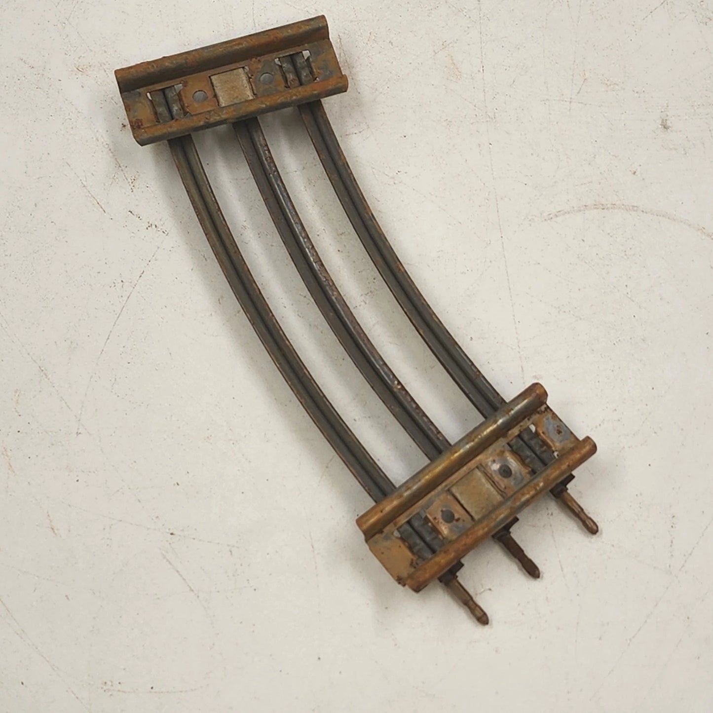 3 Model Train Curve Track Sections O Gauge 45 Degree 31" Dia Rusty 6" Long Each