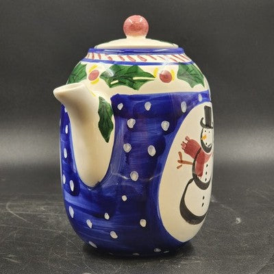 Chocolate Pot and Lid by Present Tense Italy Hand Painted Nine Cups 8.75"h x 6"d