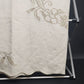 Linen Tablecloth Ecru with Tan and Beige Cross Stitch Floral Pattern 65" x 50"