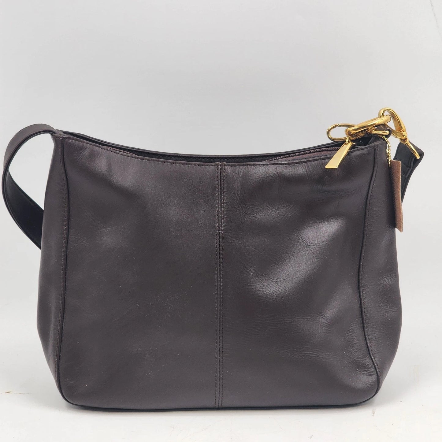 Signature Studio Leather Shoulder Bag Brown Classic Purse Manmade Trim New Vtg