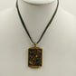 Necklace Liz Sophia Multicolor Stained Glass & Gold Tone Pendant in Corded Chain