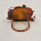 Stained Glass Pumpkin Tealight Holder Fall Apple Acorns 3D Decor Translucent Vtg