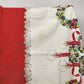 Christmas Holiday Rectangle Tablecloth Wreath Pine Cones Candles Ribbon 62"x48"