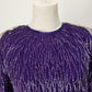 Lawrence Lazar Top Sequined Size XL Purple Silver Tasseled Shoulder Pads