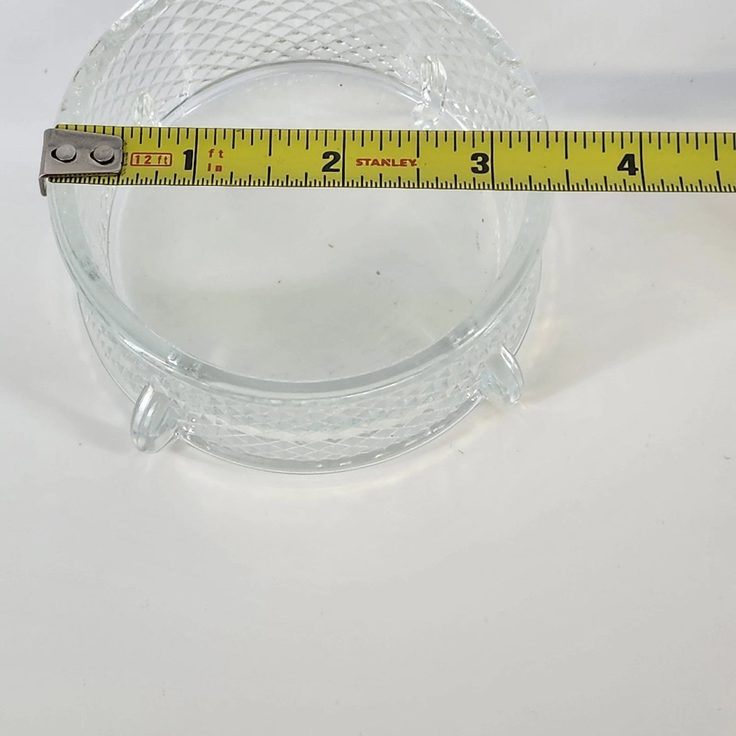 New Martinsville Geneva Glass Puff Box Black Plume Finial Diamond Art Deco 1930s