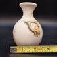 Nemadji Indian Pottery Bud Vase Orange Brown Green Marbled Clay Swirl 4" Vintage