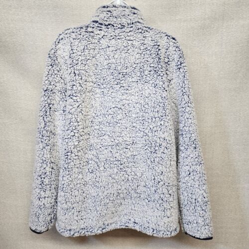 Serra Lady Sherpa Quarter Zip Pullover Coat NWT Large Muffler Pocket Blue Frost