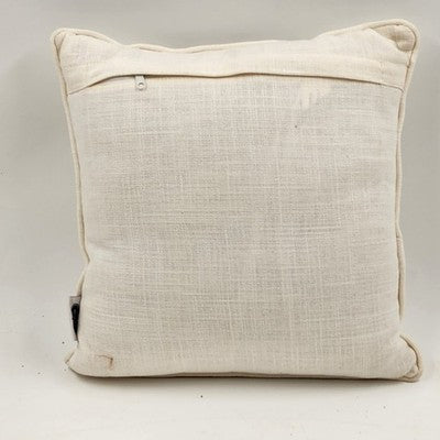 Mud Pie Pillow 13" Sq w Gray Beaded Bling Scrollwork Accent Christmas Reindeer