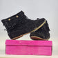 Shoes of Souls Black Fringe Moccasin Ankle Boots Women Size 9