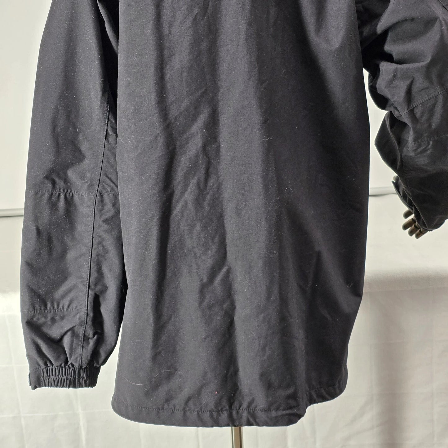 Eddie Bauer WeatherEdge Hooded Rain Jacket Women’s Size Large Black Windbreaker