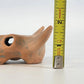 Handcrafted Ceramic Steer Skull 4" Orange Blue Glaze Bull Horns Folk Figurine