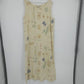 Sweet Jessie Linen Maxi Dress Large Yellow Floral Botanical Sleeveless Petite