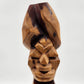 African Hand Carved Wood Head Bust Art Sculpture Figurine 16.5" Vintage Statue