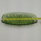 Hazel Atlas Avocado Green Oblong Relish Dish with Prescut Star Motif – 9.5 × 4.5″