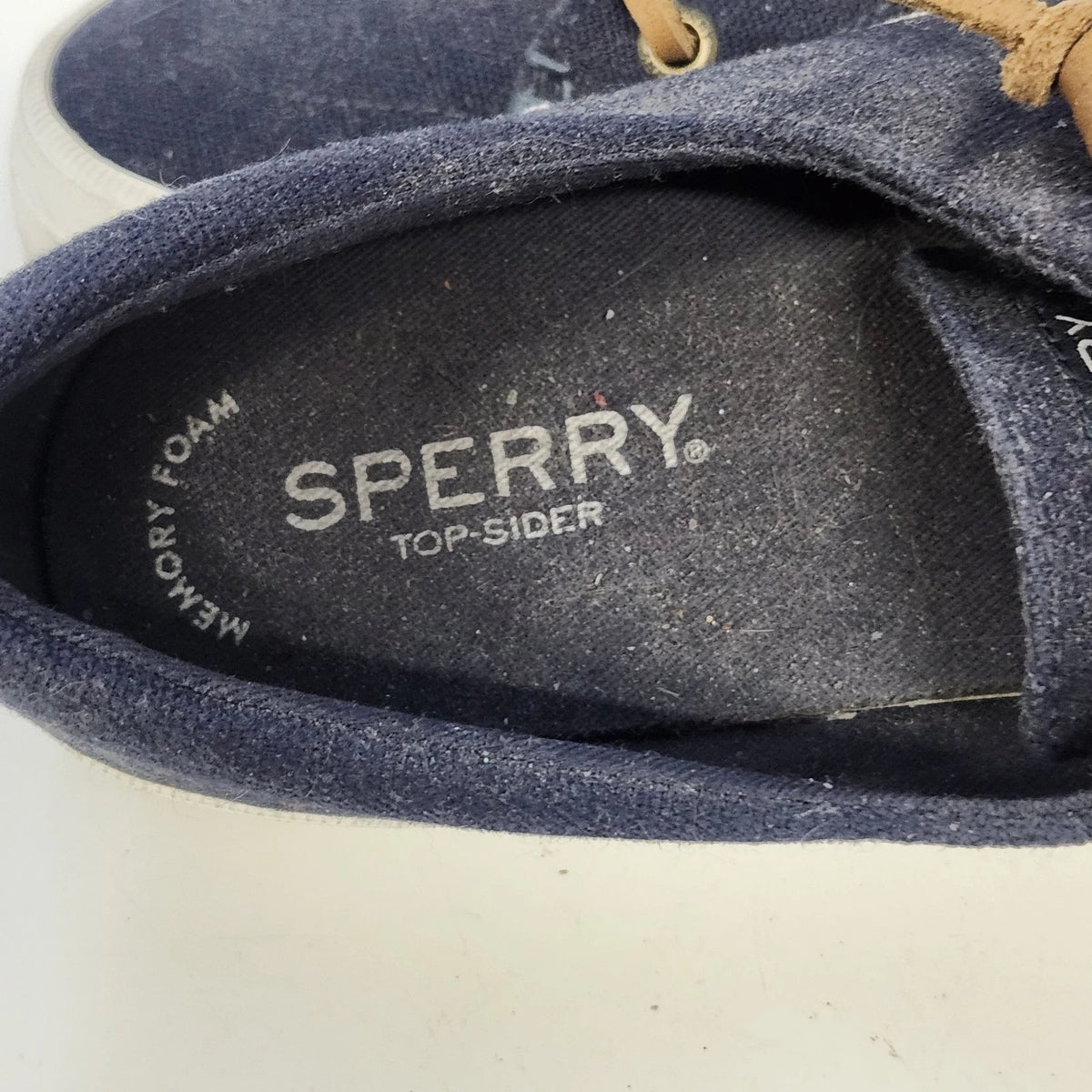 Sperry Crest Vibe Top Sider Navy Blue Canvas Sneakers Women's 7.5 Memory Foam