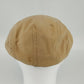 George Tan Canvas Newsboy Cap Flat Driving Hat Multi Panel Mens Small Spot Vtg