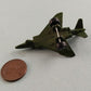 Tootsie Green Camo Toy Metal F-4 Phantom Fighter Jet Aircraft 2½"