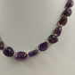 Statement Necklace with Gold Tone Beads and Glossy Natural Amethyst 18" Jewelry